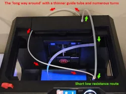 5th Generation Replicator - Filament feed system for reduced feeding resistance