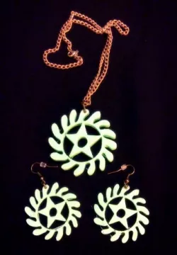 Adinkra symbols pendant and earrings sets