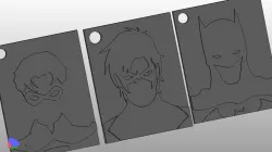 Batman, Nightwing and Robin Keychain
