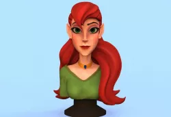 Cartoon Girl Bust