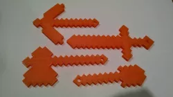 Diamond Minecraft Tools -remix with keychain holes