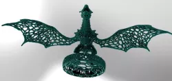 Dragon with a circle in stile Voronoi