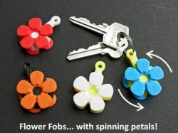 Flower Fobs... Flower Key Fobs That Spin!