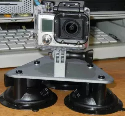 GoPro Camera 3 point suction cup mount. Hood mount