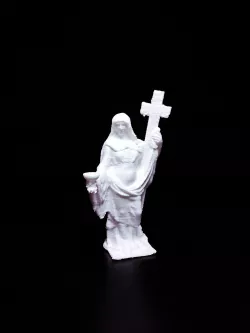 Gravestone Depicting a Woman Holding a Cross