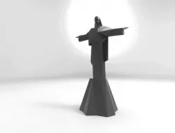 Low Poly Statue of Christ the Redeemer in Rio De Janeiro