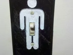 Men on off light switch cover