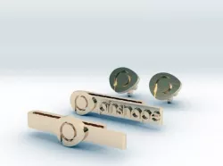 Pinshape Cuff Links and Tie Bars Set