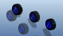 Printable wheel for rc cars with rim and mold for the rubber