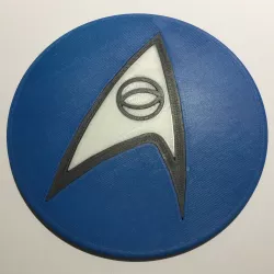 Star Trek TOS USS Enterprise Science & Medical Dept. Logo Coaster / Plaque