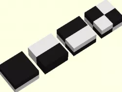two colour calibration cubes