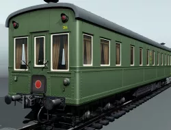 6-axles railcar-salon Low-poly  3D model