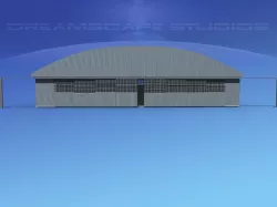 Aircraft Hangar M-1 Low-poly  3D model