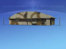 Aircraft Hangar M3 Low-poly  3D model