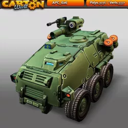 Cartoon APC 6x6 Low-poly  3D model