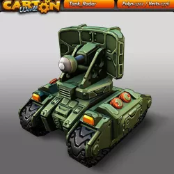 Cartoon Tank Radar Low-poly  3D model