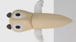 Cartoon worm Character 3D model