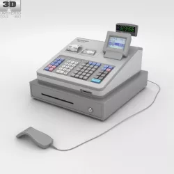  Cash Register Gray 3D model