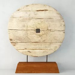 Chinese Elm Cart Wheel on Stand 3D model