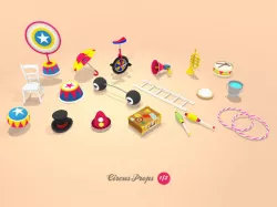 Circus Props Low-poly  3D model