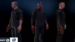 Cyberpunk detective Low-poly  3D model