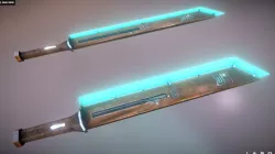 Cyberpunk Sword Low-poly  3D model