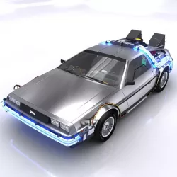DeLorean Time Machine Low-poly  3D model