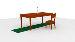 desk - animation room 3D model