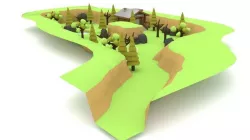 Farm Land Cartoon Low-poly  3D model