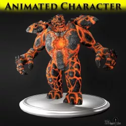 Fire Golem Low-poly  3D model
