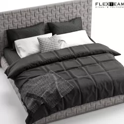 FLEXTEAM MARCEL  and black bedclothes 3D model