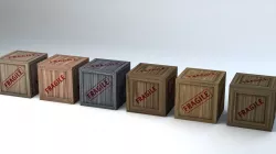 Fragile Wooden Crates Pack Low-poly  3D model
