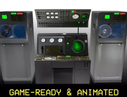 Game-Ready 1950s Mainframe Computer System Low-poly  3D model
