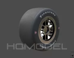 Indy Car Tire Rim Firestone PBR Low-poly  3D model