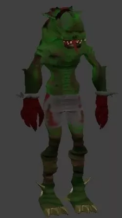 lizard character  humanoid rigged Low-poly  3D model