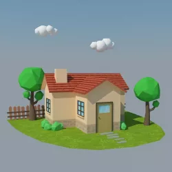 Low Poly House Low-poly  3D model
