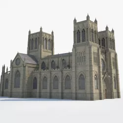 Medieval Gothic Cathedral Low-poly  3D model