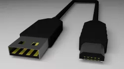 Micro USB charging cable 3D model
