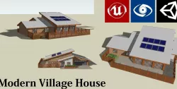Modern Village House DAE OBJ STL 3ds  3D model