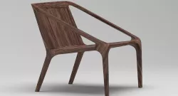 Modern wooden chair 3D model