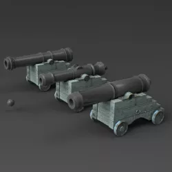 Naval Cannons Low-poly  3D model