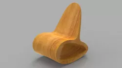 Ocean Rocker Wooden Rocking Chair Low-poly  3D model
