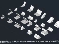OpenBuilds V-Slot Aluminum Extrusions 60 and 120 degree plates and brackets.