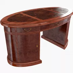 Oval Mahogany Leather Top  Desk 3D model