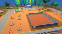 Playground Low Poly Low-poly  3D model