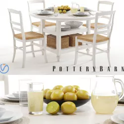 Pottery Barn Shayne and Isabella white 3D model