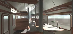 Retro Train Interior Low-poly  3D model