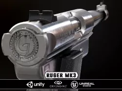 Ruger Mk3 - Model and Textures Low-poly  3D model
