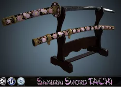 Samurai Sword TACHI Low-poly  3D model