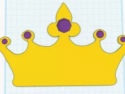 Simple Jeweled Royal Crown W/ Wall Mounted Plack